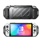 Preview: SUPCASE UB Pro Robuste Luxus Schutzhülle für Nintendo Switch OLED Frost schwarz, transparent